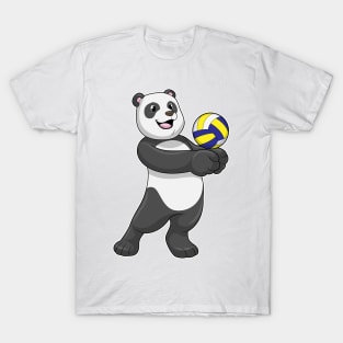 Panda as Volleyball player with Volleyball T-Shirt